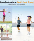 People using Tangle Free Jump Rope With Ball Bearings For Men Women And Kids Adjustable Steel Wire Rope And Ergonomic Foam Handles