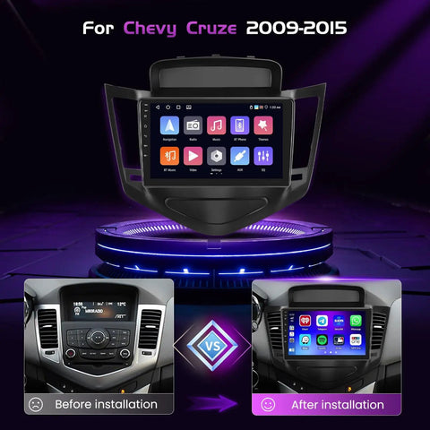 Android 15 Car Stereo With 4 Plus 64GB For Chevy Cruze 2009 To 2015 Wireless CarPlay Android Auto installation comparison
