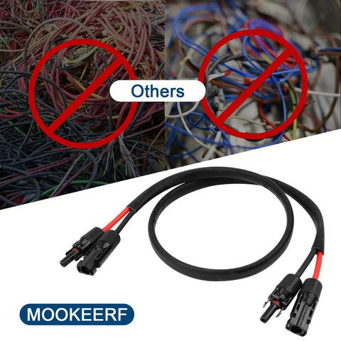 10 AWG 10 Ft Solar Panel Extension Cable With Waterproof Male And Female Connectors, Flame Retardant Sleeving, PV Wire