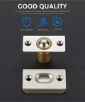 Two Sets Ball Catch Kits For Interior Doors Dual Adjustable Silver Door Latches Steel Construction on black background