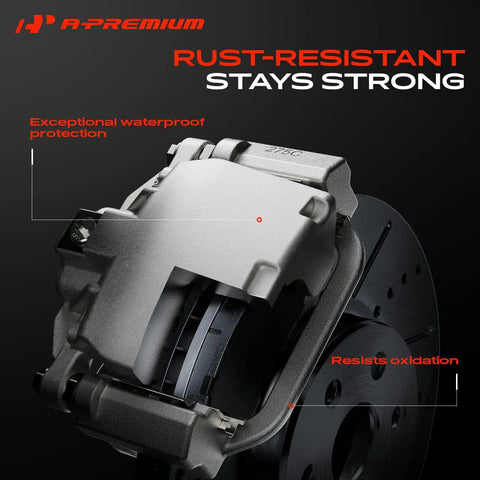 Heavy Duty Front Right Passenger Disc Brake Caliper With Mounting Bracket Fits Nissan Maxima Sentra 2009 To 2023 close-up view showing rust-resistant design.
