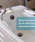 Universal Lift And Turn Tub Drain Kit With Overflow Faceplate in oil rubbed bronze finish in bathroom setting