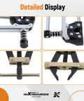 Detailed views of Roller Chain Tools Kit For 60 To 100 Chains Includes Connecting Holder, Puller, Detacher, Breaker, And Cutter