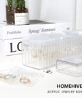 Clear Acrylic Jewelry Box Organizer With 20 Anti Tarnish Bags, Portable Travel Jewelry Case for earrings, rings, necklaces