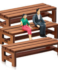 3 Piece Tiny Miniature Wooden Bench Set For Dollhouses 1 12 Scale Park Chairs Craft Wood Accessories For Fairy Gardens