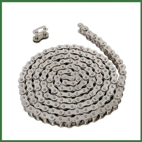 Heavy Duty 60 SS Roller Chain Kit 10 Feet Long With Connector Links For Lumber Mills Cement Plants And Mining Machinery That Runs Smooth coiled
