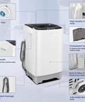 Compact Portable Washing Machine 20 Lbs Turbo Wash System with side handle, water inlet, and transparent top cover for small apartments.