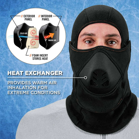 Winter Balaclava With Detachable Heat Exchanger Face Mask For Extreme Cold Full Head And Neck Coverage