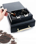 Automatic 58mm Electric Portafilter Cleaner for Home Espresso Machines with integrated brush and knock box.