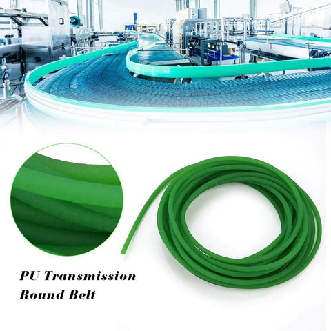 PU Round Transmission Belt 6mm Diameter 16.4 Feet Green Urethane Belt For Conveyor Bonding Machines And Dryers