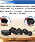 125 Pcs Rubber Grommets Plugs Set Eight Varied Sizes Soft T Shaped Stopper Plugs For Furniture Holes Sealing Installation Display