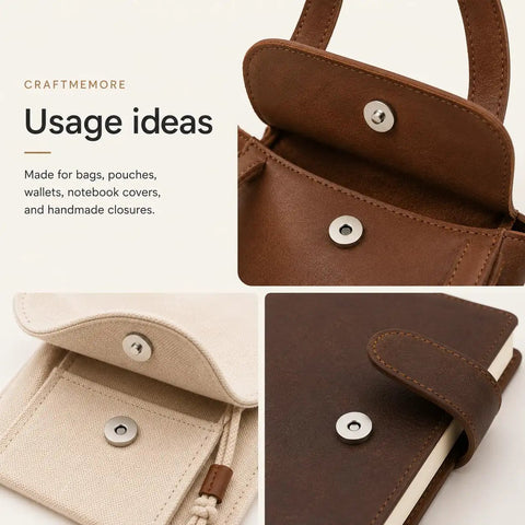 Straight Up Heavy Duty Magnetic Snap Buttons With A Tight Grip Clasp Ideal For Purse Crafting And Jacket Repair Kits Includes Full Hardware No Sweat Install Gold Size in use on bags and notebooks.