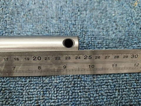 Top Notch 2-Piece Mini Excavator Bucket Pin Set Featuring 25mm Diameter By 250mm Length Replacement Pivot Pins showing measurement details.