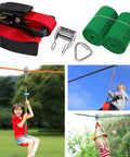 Backyard Zip Line Kit With Tree Protector Pulley Outdoor Playset For Kids Teens And Families Kid Friendly Easy To Install