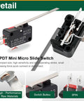 Heavy Duty Micro Limit Switch With Long Hinge Lever SPDT 1NO 1NC 15A 125 To 250VAC V-153-1C25 Compact Industrial Switch