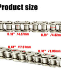 Front view of Amazon LUPING #35 chain, silver steel, 160 links