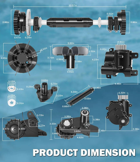 Pro Grade Tune Up Kit For Polaris Quattro P40 P4000 Pool Cleaner Replacement Parts Kit With Drive Shaft Gearbox dimensions