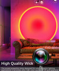 Sunset Projection Lamp With 64 Color Options, App Controlled Ambient Light With Ivy Leaves For Bedrooms And Parties setup