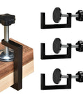 Four Piece Slick G Clamps For Woodworking Deliver Beast Grade Grip Heavy Duty Steel Build With Thickened Rubber Sleeves Smooth As Butter Action Reliable Diy Carpentry Project Gear on wooden surface.
