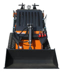 Front view of Beast 23HP Mini Skid Steer Loader With Tracks, 840 Lb Lift, 35 Degree Tilt, RATO Engine, Air Cooled, Bucket Included