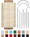Heavy Duty Workhorse Waxed Upholstery Thread Kit with 218 yards of strong hand sewing thread and 9 needles for repairs and stitching