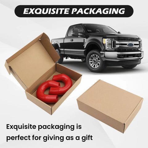 Red Tow Hook Covers for Ford Super Duty F250 F350 F450 2017 2026 Hitch Cover Set Front Bumper Accessory in packaging