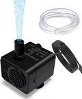 Smart Tiny But Mighty Mini Sump Pump With Water Sensor And Float Switch, visible with tubing and USB power cable
