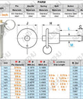 1/4 X 1 Inch Marine Grade Stainless Steel Ball Lock Pin Quick Release Indexing Spring Positioning Safety Locating Dowel diagram with dimensions.