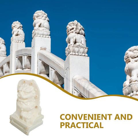 Dope Pair Chinese Lion Statue Molds for Cement or Plastic Casting Reusable Garden Guardian Lion Mold Easy to Use DIY Kit