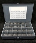 Stainless Steel Phillips Pan Head Machine Screws Set 3mm 4mm 5mm 6mm Assortment Hardware Fastener Kit in a metal tray RV9488S