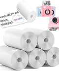 Universal Thermal Paper Roll Refills For Printer And Kids Instant Camera 57x25mm Non Sticky 5 Roll Pack Great For D20 D21 C9 T02 002 C15 C22 1 M02 M2 A32G Q5 P1 And Most Mini Printers And Cameras white 57x25mm rolls