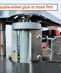 Close-up of Portable Benchtop Edge Bander With Automatic Cut, featuring double-sided gluing mechanism for stable binding.