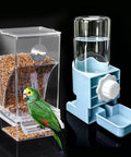 Ditch The Floor Debris With This No Mess Bird Cage Feeder And Automatic Water Dispenser with clear acrylic seed hopper and water dispenser.