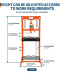 Hella 12 Ton Hydraulic Shop Press Engineered With Thick Steel H Frame For Any Garage Grind Or Heavy Industrial Bearing Swap That Goes Off Smooth with adjustable height features.