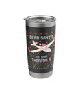 Christmas Glider Pilot Ugly Sweater Thermals Set With Soaring Stainless Steel Insulated Tumbler For Aviation Buffs Flight Instructors And Christmas Cheer, featuring airplane design and holiday message