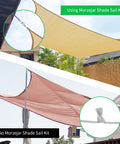 Comparison of shade sails with and without Heavy Duty 304 Stainless Steel Shade Sail Hardware Kit for 6 inch installations.