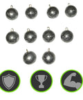 4 Oz Round Cannonball Lead Sinker Weights With Metal Loop, 10 Pack for Quick Clip On Rigs, Heavy Duty Catfish Tackle