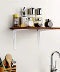 Durable Metal 6 X 8 Inch Wall Corner Shelf Brackets White Pack Of 4 With Screws Included Staggered Countersunk Holes