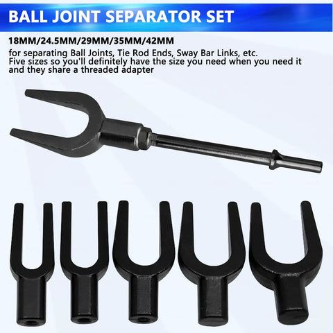 27 Piece Air Hammer Kit With Pneumatic Hammers Up To 2500 BPM Pro Grade Heavy Duty Bead Breaker And Chisel Set One Button Start Self Locking Handle Comfortable Grip For Auto Body Metalworking And Construction Projects, black ball joint separator set 18-42mm