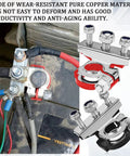 Premium Pure Copper Battery Terminal Pair For Cars And Trucks, Positive And Negative Top Post Connector with installation on battery.