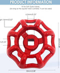 Two Pack Replacement Gate Valve Handwheel Round Wheel Handle For Three Quarters Inch Gate Valves Fifty Three Millimeter Outer Diameter Square Hole Six Point Five By Six Point Five Millimeter Iron Construction With Rust Resistant Paint For DIY Repair