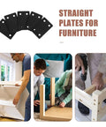Heavy Duty Stainless Steel Mending Plate Set Of 12 For Wood Cabinets And Furniture Repairs displayed with usage examples