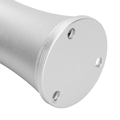 Close-up of silver base of Adjustable Furniture Legs Set For Sofas, Cabinets, Wardrobes, TV Stands Aluminum Alloy Feet Height Adjustable