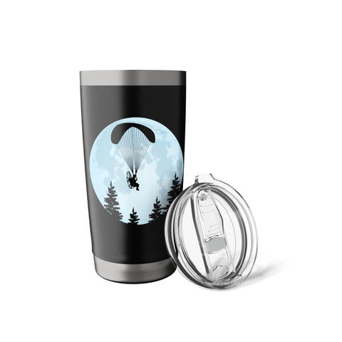 Powered Paragliding Inspired Stainless Steel Insulated Tumbler With Dual Wall Construction BPA Free Leak Proof Lid Black Finish