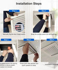 Installation steps for Solid Build Aluminum Louvered Access Panel Door With Built In Filter Grid And No Sweat Hinge Setup For Crisp Drywall Flush And Sweet Breeze Flow Measuring Eighteen By Twenty Four Inches.