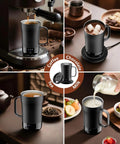 No Cap Self Heating Coffee Mug 14 Oz Rechargeable Smart Temperature Control Cup Keeps Your Brew Piping Hot For The Daily Grind with hot chocolate and coffee.