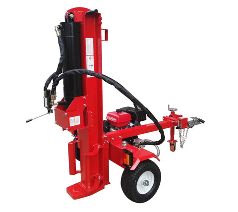 Rugged 60 Ton Gas Powered Hydraulic Log Wood Splitter With Fast Electric Start And 18 Gpm Two Stage Pump For Crushing Thick Firewood Rounds Without Breaking A Sweat