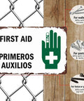 Rugged Aluminum First Aid Safety Sign 8 By 12 Inch for hospital clinic office school factory warehouse and laboratory wall decor