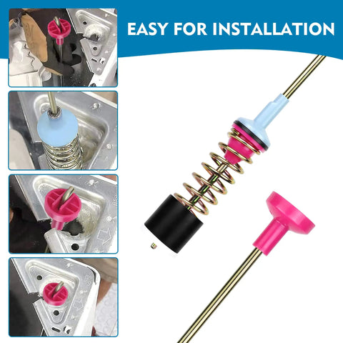 2024 Upgraded Washer Suspension Rods Replacement Kit to Stop the Shake from Unbalanced Loads and Cut Spin Vibration for Front Load Washers Replaces DC97-05280U DC97-05280H DC97-16350C DC97-05280K AP5966911 PS11719937 showing installation steps and components.