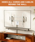 In-Wall Cable Management Kit For TV Mounts, Hidden Recessed Outlet Box, 9Ft Power Cord, showing neat cable installation